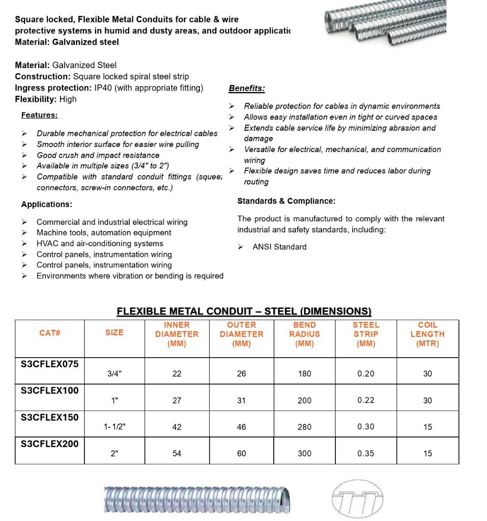 S3C FLEX flexible metal conduit